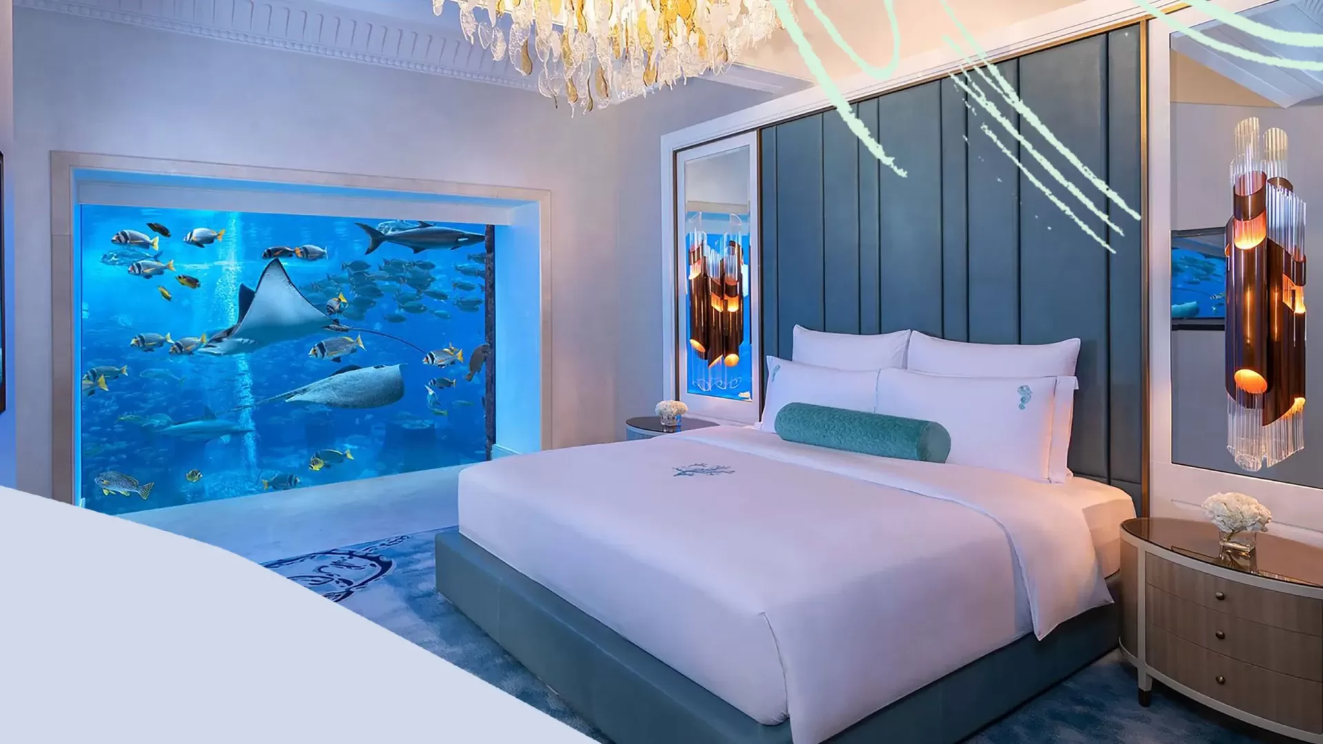 Bedroom Area of Underwater Hotel