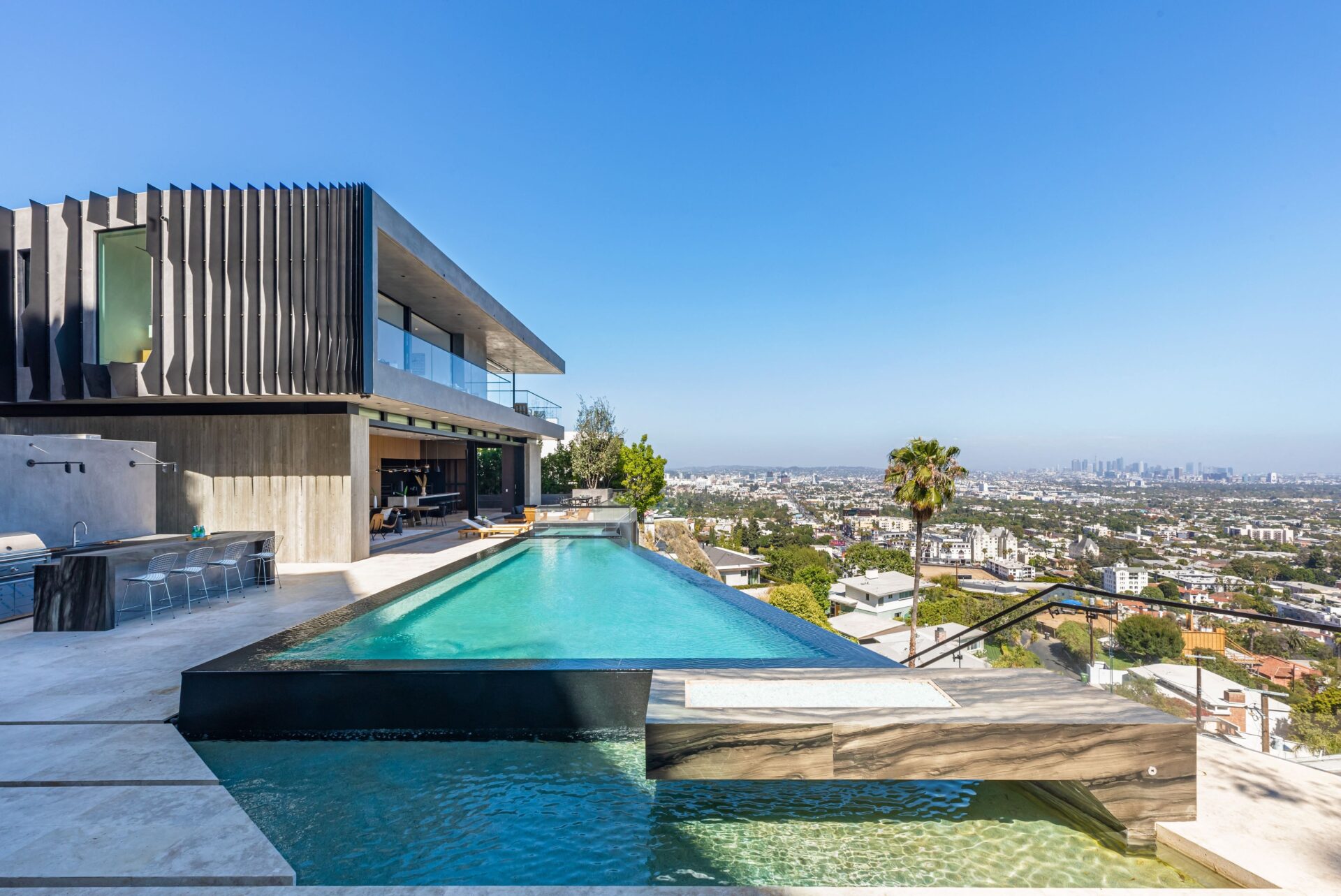 Side View of L.A. Mansion Inspired by Classic James Bond