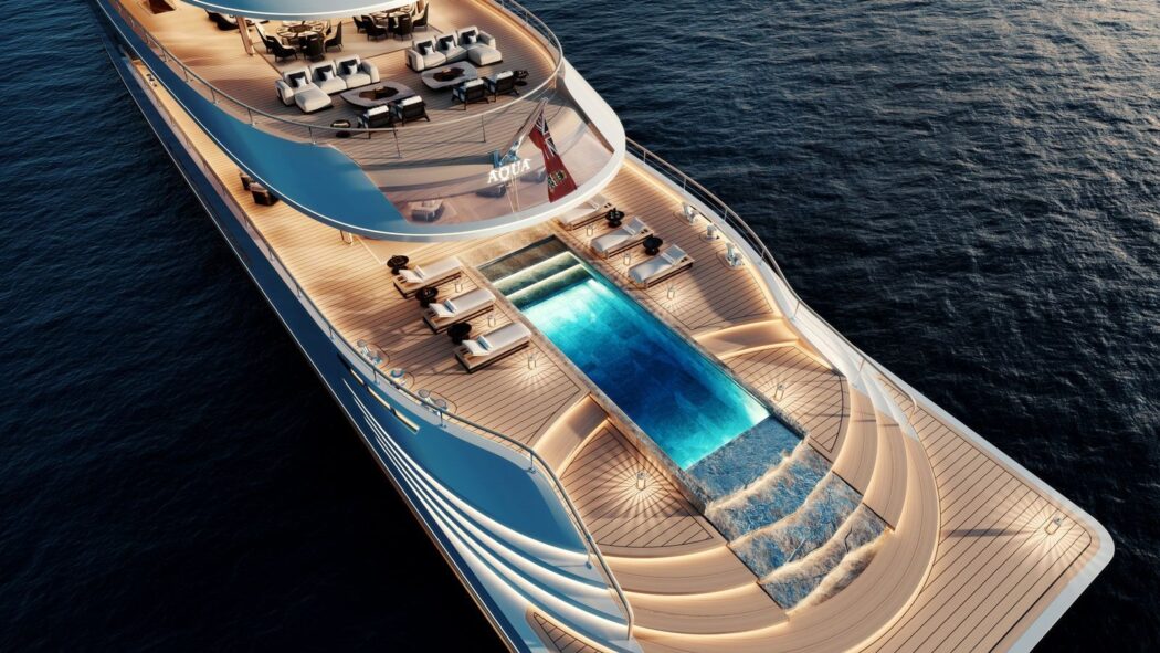 Aqua Superyacht Back Top View