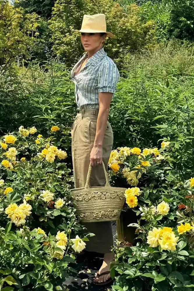 Jennifer Lopez Picking Flowers