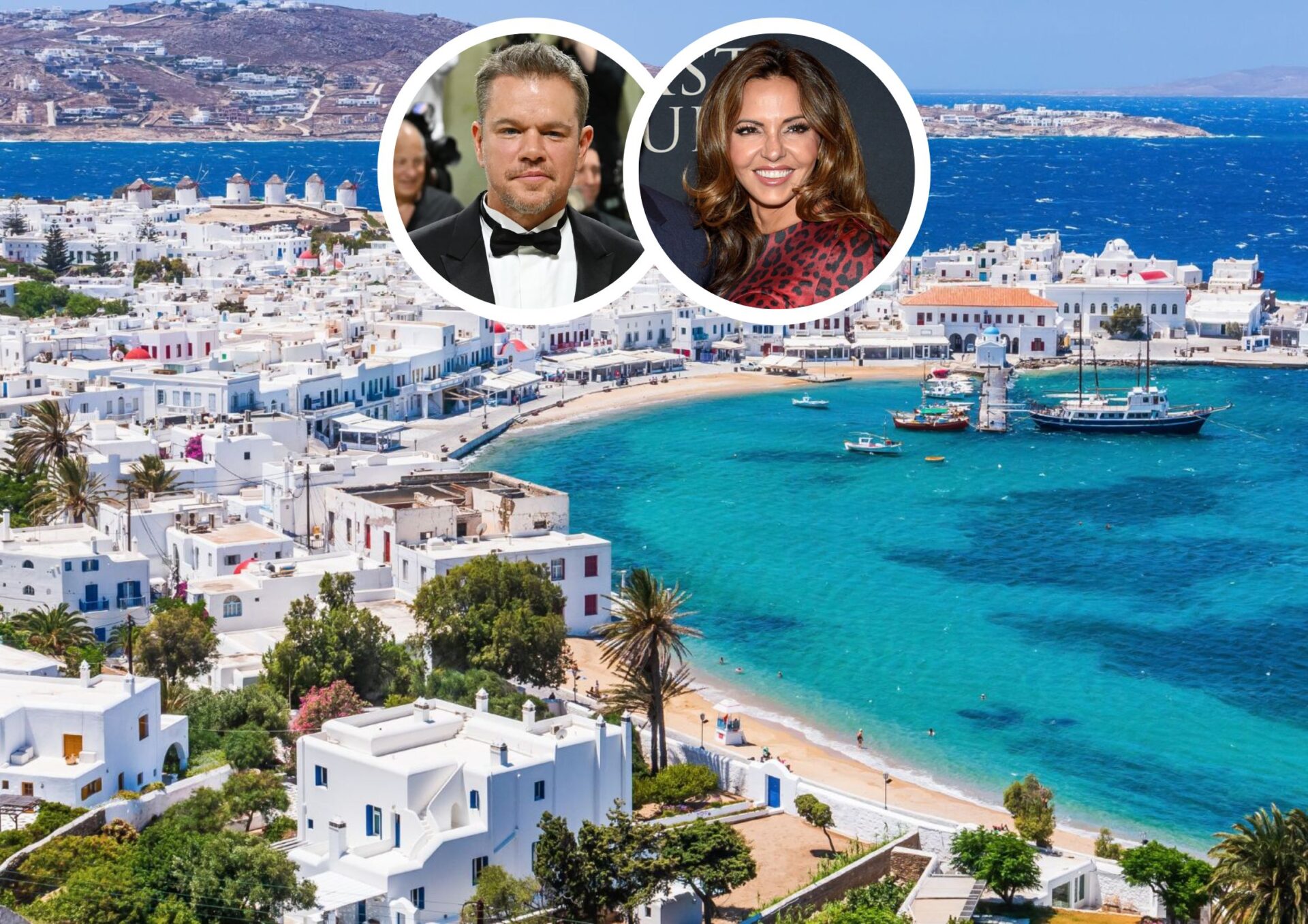 Matt Damon and Wife Luciana's Annual Mykonos Vacation