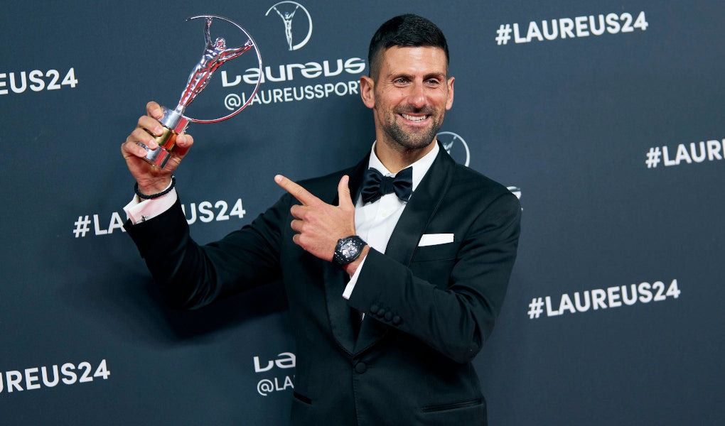 Novak djokovic wearing Hublot Spirit of Big Bang All Black Pave