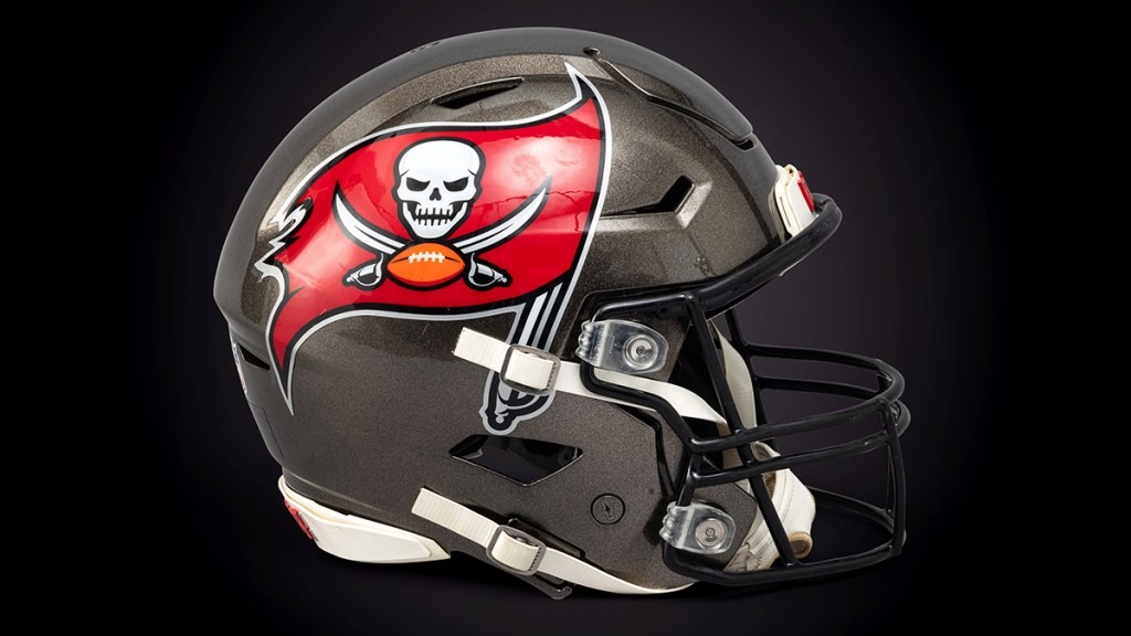 Game worn Tampa Bay Buccaneers helmet