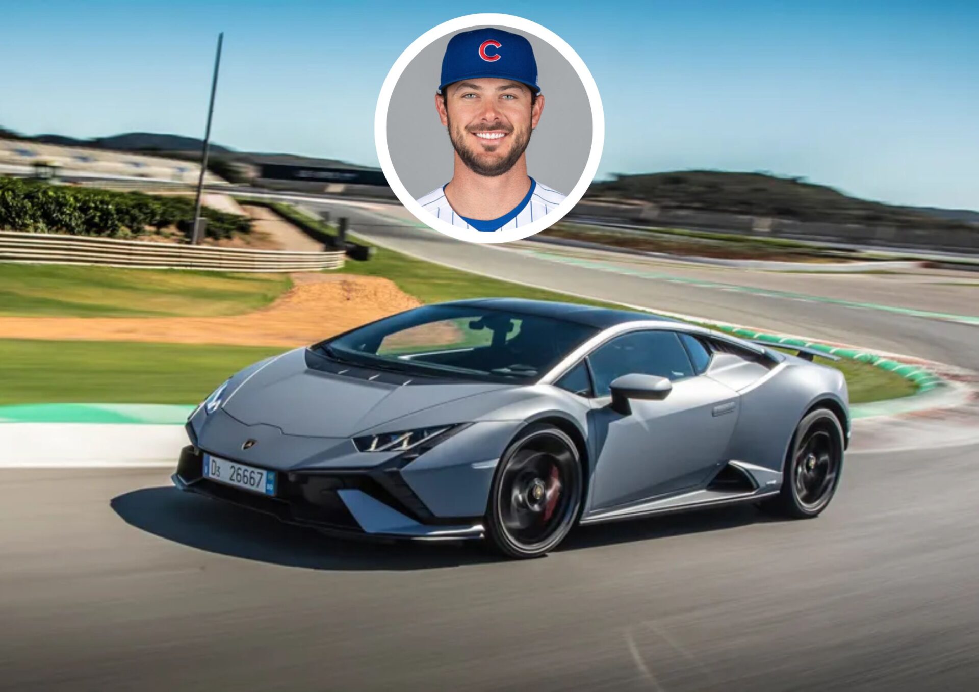 Kris Bryant’s grey 2023 Lamborghini Huracán Tecnica